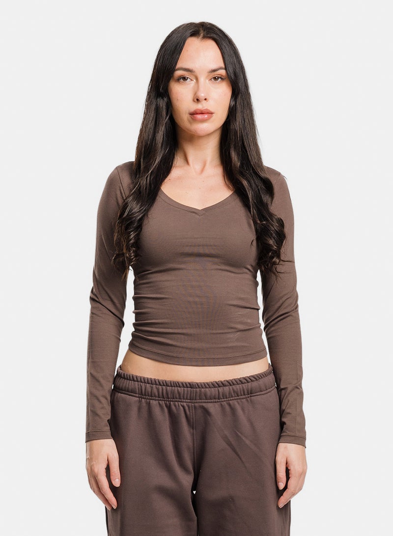 V-Neck Long Sleeve Top